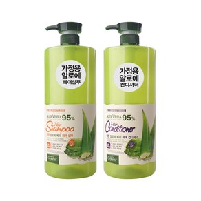 오가니아 알로에베라 95% 샴푸+컨디셔너 온가족용 대용량 1500g+1500g 일반샴푸, 1개, 3L