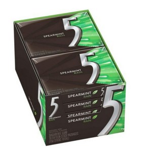 Wigley's 5 GUM Speamint Rain Sugafee Chewing Gum 파이브껌 스피아민트 레인 무설탕 츄잉껌 15개입 10팩, 1개