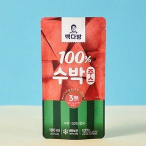 [백종원] 빽다방 100퍼센트 수박주스 190ml*8팩, 없음, 8개, 190ml