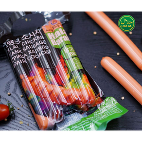 Halal Chicken Fank Sausage Russian Style Baaka 바라카 할랄 치킨 프랑크 소시지 러시아 스타일, 500g, 4개