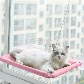 삼헌 고양이 윈도우 해먹 핑크 고양이해먹침대, 고양이창문침대_핑크, 1개