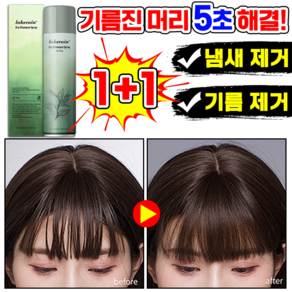 1+1 녹차향 휴대용 드라이샴푸 쿨링 헤어 드라이 파우더 볼륨 클린 스프레이 지성두피 완소템!, 150ml, 2개