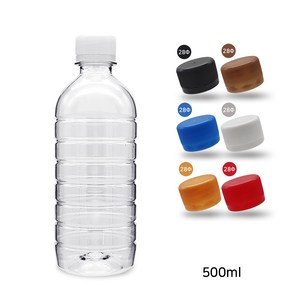 헤이가 PET 생수 공병 500ml 원형 기본캡-3개입 음료 페트병, 생수 공병 500ml 원형 기본캡-브라운캡, 3개