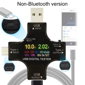 usb teste tft colo bluetooth type-c pd 디지털 전압계 vuent mete 전류계 전압 usb 전류 테스터 측정, 블루투스가 아닌, 1개