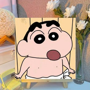 짱구는 못말려 애니메이션 캐릭터 DIY 아트 취미 만화 그림 디지털 유화 커스텀 페인팅 그리기 장식, 30x30cm, 옵션 T, 1개