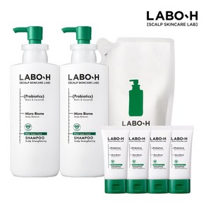 [신라쇼 ONLY]라보에이치 두피강화클리닉 샴푸 탈모증상완화 400ml*2+리필팩 400ML+증정, 400ml, 2개