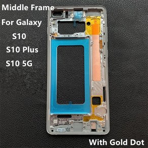 LCD 페이스 플레이트 베젤 수리 예비 부품 및 사이드 버튼 삼성 호환 갤럭시 S10 G973 플러스 G975 5G G977 미들 프레임 하우징 보드, [11] S10 5G Black, 1개