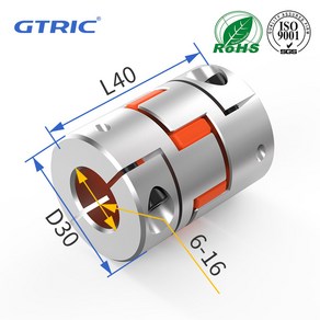 GTRIC 알루미늄 플럼 플렉시블 커플러 D30L40 모터 커플링 인코더 커넥터 6 7 8 9 10 11 12 14 16mm 3, 8x14, 1개