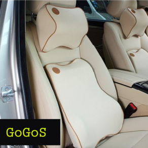 고고스 차량용 목 허리 쿠션 인체공학 3D 메모리폼 BMW 6시리즈 620I 630I 640I 640D GT 그란투리스모, 블랙, 1개