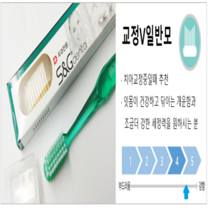 [S&G 공식판매점] 치아교정용 칫솔 (슬림모 일반모 1박스 / 12개입), 교정V일반모(강한모) 12개입, 12개입