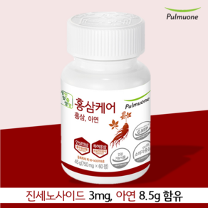 풀무원 개인맞춤영양 홍삼케어 진세노사이드 3mg 아연 8.5g 함유 [소비기한 25년 5월 7일까지], 1개