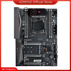 JGINYUE ATX X99 하이엔드 게임 보드 인텔 LGA 2011-3 E5 V3 V4 DDR4 2133MHz 128GB ECC M.2 NVME SATA X99 티타늄 D4 메인, 1) 마더 보드