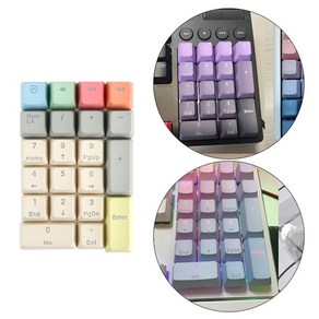 숫자키보드 숫자키패드 키패드 21key pbt 기계식 키보드 keycaps oem pc 데스크탑 컴퓨터 용 체리 용 방수 미끄럼 방지 맞춤형 키 캡 숫자, 화려한