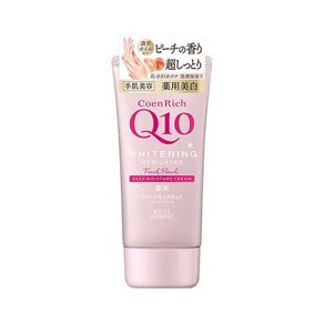 일본 KOSE Coen Rich 코엔리치 Q10 화이트닝 핸드 크림 피치 향 80g, 1개