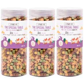 푸디 더특별한식탁 강아지 간식 프리미엄 져키 트릿, 1kg, 3개, 알록달록 맛조합 콤보