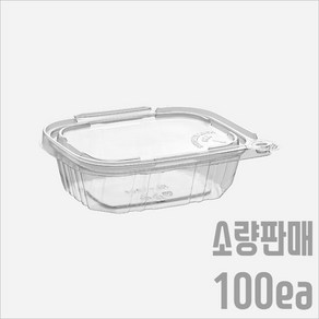 서비스팩용기 SL-T12oz PET 일체형 사각용기 100개입 450ml [샐러드 과일 반찬 델리 신선식품 포장용기 배달용기 등], SL-T12oz(100개입), 100개