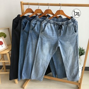 [일칠사] 남자 캣브러쉬 워싱 세미와이드 청바지 스판 데님 팬츠 28-38