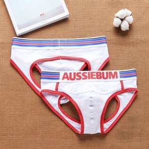 저스트온 Aussiebum 남성 속이 빈 면화 편안한 후면 바지 팬티