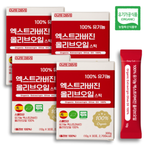 퓨어데이즈 아침엔 100% 유기농 엑스트라버진 올리브오일 스틱 스페인, 120개, 10g