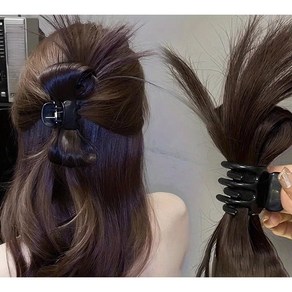 스타일 최강 가시번헤어 집게핀 반올림 묶음머리 초간단 번헤어 가발 올림머리, 1개, 브라운블랙