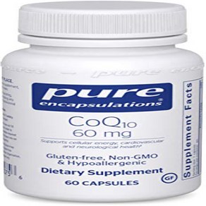 Pure Encapsulations CoQ10 60 mg | Coenzyme Q10 Sup 순수 캡슐화 CoQ10 60 mg | 에너지 항산화제 뇌 및 세포 건강 인지 및 심