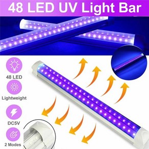 욕실청소기 UV변기살균기 편리한 LED UV 라이트 바 T5 튜브 램프 자외선 형광 블랙라이트 CFL 전구 바이올렛 감지 스테이지 110V 220V, 01 US plug, US plug, 1개