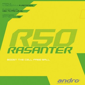 [안드로] 탁구러버 라잔터 R50, 블랙, 1개