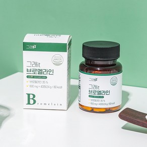 그래잇 브로멜라인 1일 2정 가벼운 관리! 파인애플 파파인 단백질 분해 효소, 40정, 7개