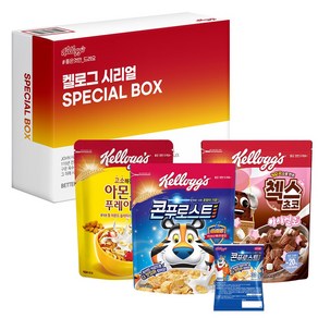 켈로그 BEST 시리얼 1+1+1 모음 (콘푸로스트 300g 아몬드 푸레이크 300g 첵스초코 마시멜로 400g) + (증정) 미니시리얼 30g