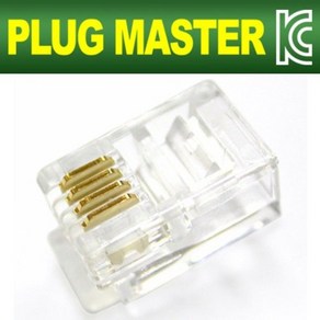 강원전자 PLUG MASTER 4P4C RJ-10 플러그 랜석잭 소켓, 1개