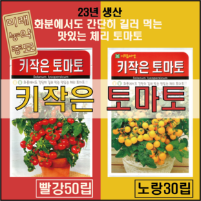 키작은 토마토 씨앗 빨강 50립 / 키작은 토마토 씨앗 노랑 30립 중 택1 -화분 토마토 체리 토마토, 노랑30립, 1개