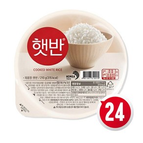 [햇반] 백미 찰지고 맛있는 흰쌀밥., 210g, 24개