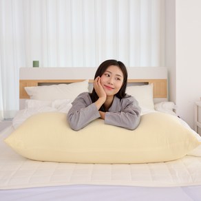 끌어안기 딱 좋은 크림 사각 바디필로우 커버만 ( 솜 별도 ), 데이지 옐로우