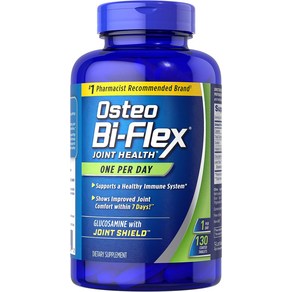 오스테오 바이플렉스 Osteo Bi-Flex One Pe Day 비타민 D 함유 글루코사민 관절 건강 보조제 코팅 정제 60개, [02] 130개(1팩), 60정, 1개