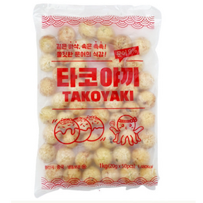 지엔씨푸드 냉동 타코야끼 1kg 9%함유 문어볼 문어빵 타코야키, 10개