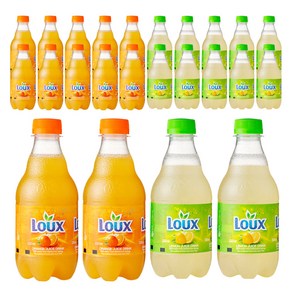 룩스 2종 혼합 탄산음료 330ml(오렌지 12개+레몬 12개) 총24개, 330ml