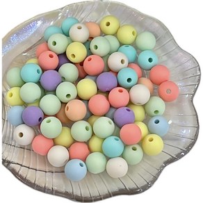 티니 캔디 파스텔 무광 아크릴 비즈 200g, 1개, 랜덤컬러 12mm