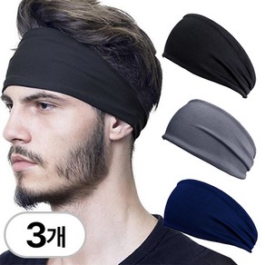 그리에티 기능성 스포츠 쿨 헤어밴드, 3개, 블랙