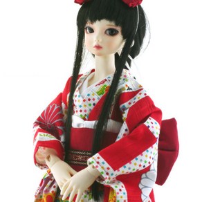 돌모아 구체관절인형의상 43cm MSD 빨강 꽃무늬 기하학 도형 기모노 세트 MSD - Chaming Kimono (Red)[A6], 레드, 1개