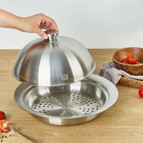 독일브랜드 스테인레스 찜기(스티머) 26cm~30cm 냄비호환 돔형 뚜껑찜판, 1개, 30cm