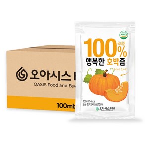 오아시스 국내산 호박즙, 100ml, 100개