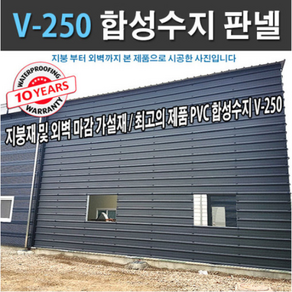 합성수지골판 외장재 V250 지붕재 외벽재 PVC골판 파고라 축사 판넬 휀스 징크 지붕자재, 오렌지, 1개