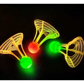 혼자 배드민턴 돌아오는 라켓 자동 야외 유산소 콕 방풍, 1개, 1. 녹색 3개 발광구