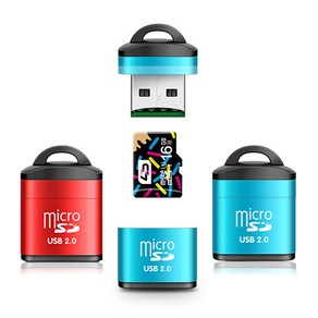 미니 USB 2.0 유형 C타입 휴대 전화 카드 리더 고속 USB 어댑터 노트북 액세서리/ 정직한사람들, FUS-09 미니USB2.0 레드, 1개