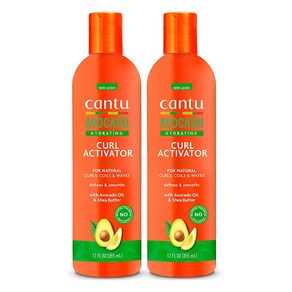 Cantu 아보카도 하이드레이팅 컬 액티베이터 크림 순수 시어 버터 함유 355ml(12온스) (2팩) (포장은 다를 수 있음), 355ml, 2개