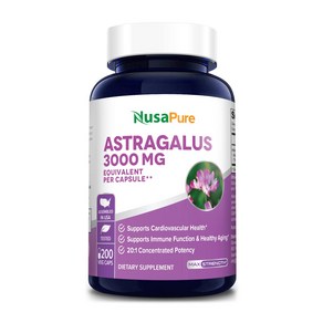 NusaPue Astagalus 누사퓨어 황기 자운영속 추출물 3000mg 200정, 1개