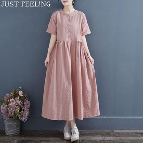 JUST FEEL!NG 여름신상 롱원피스 캐주얼 빅사이즈 린넨원피스 여성의류