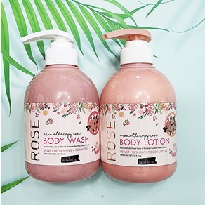 장미꽃 수 함유 스킨파스텔 아로마로즈 바디 로션+워시 500ml+500ml 세트, 500ml, 2개