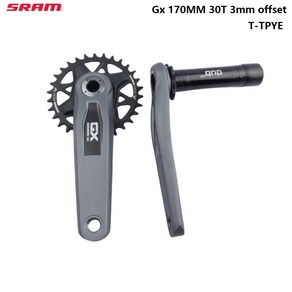 Sam GX T-TPYE 크랭크셋 DUB 170mm 30T 싱글 체인링 3mm 오프셋 12 단 MTB 산악 자전거 체인휠용 블랙, [01] 170mm, [01] 30T, 1개