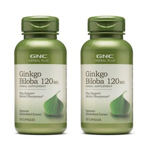 GNC 징코 빌로바 120mg 캡슐, 100정, 2개